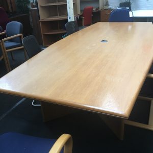 3m x 1.35m Boat Shaped Boardroom Table